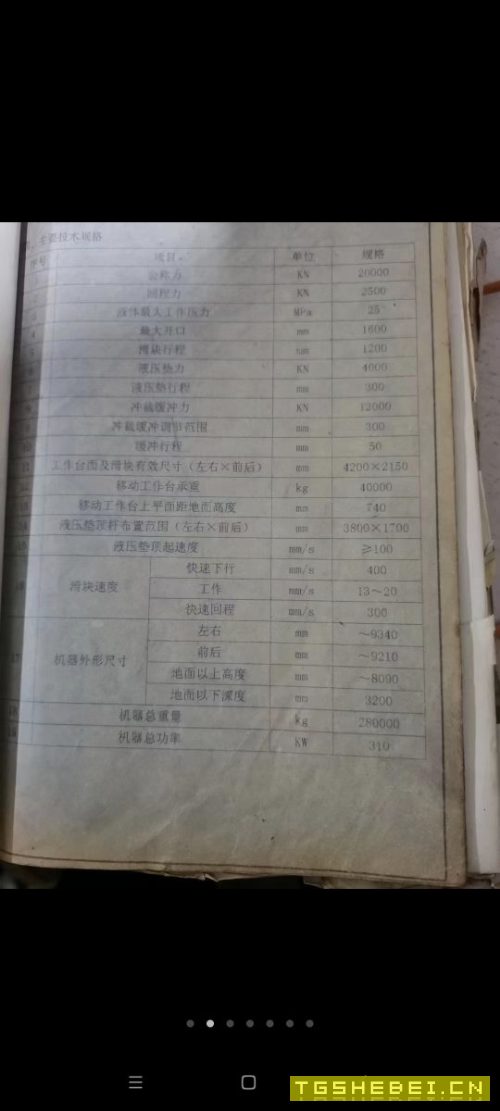急售：2005年框架式新款2000吨液压机，天津锻压产，新款，台面4.2米乘2.15.