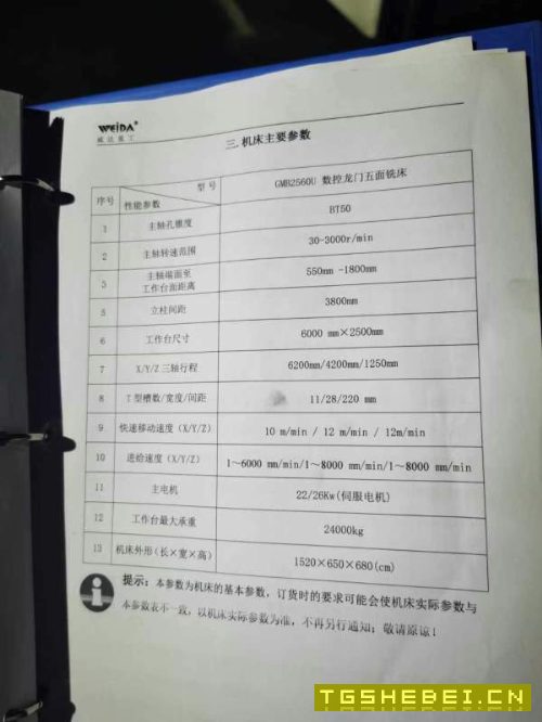 出售重型威达6038数控龙门五面体发那科MFPLUS系统，a.