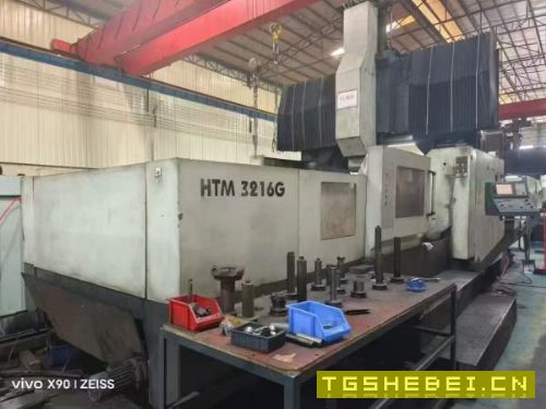 新定海天HTM3216G数控龙门铣,法那科Oi-MD系统,工作.