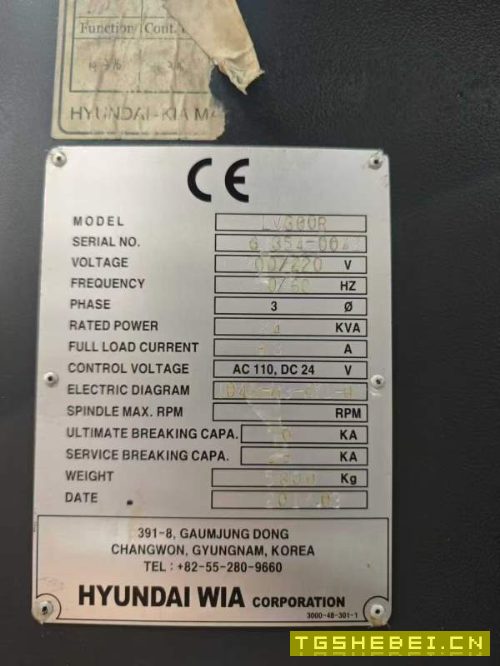 出售韩国威亚LV300R数控立车、型号:LV300R发那科32i.