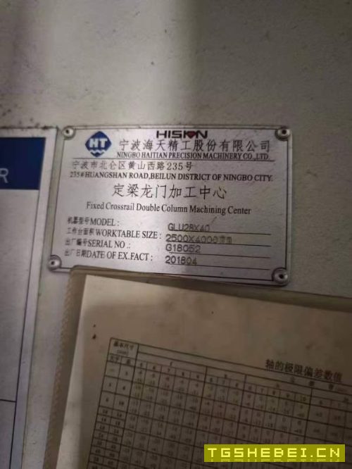 刚刚买下一台重型海天GLU2840数控龙门铣，发那科MF系.