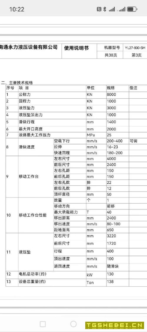 在位出售:1,安装未用,2300吨框架液压机,移动工作.