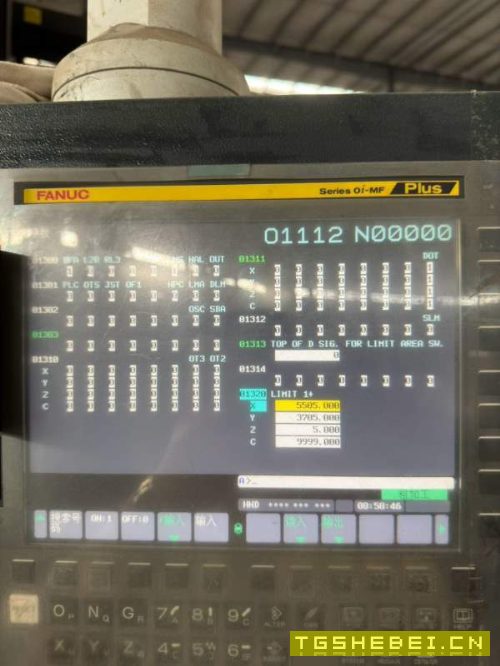 海天5米龙门，工作台3米5米，门宽3.65米，门高1.57米.