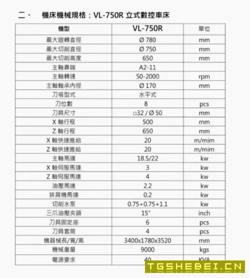 台湾油欣750数控立车同款5台，发那科TD系统，回转直径.