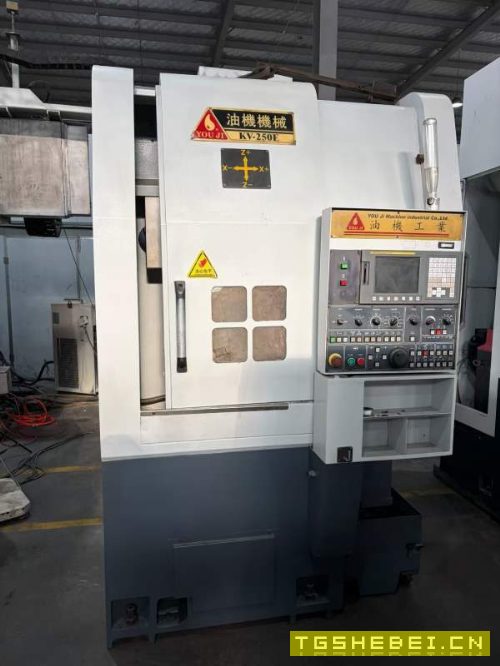 台湾油机KV-250E数控立式车床发那克Oi-TD系统床身回转.